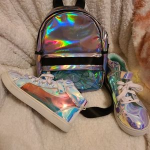 Matching backpack and sneakers bling super fun
